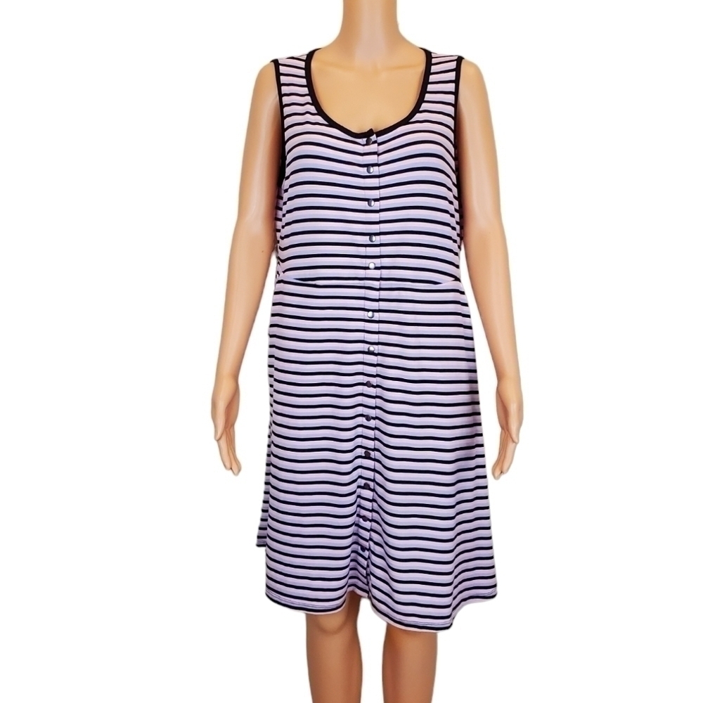 Torrid Sleeveless stripe Flare Jersey Mini dress size 0/L - Picture 3 of 13
